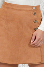 Microsuede side button skirt