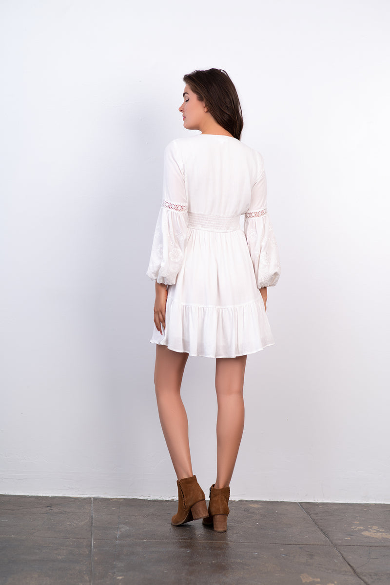 Button front fit and flare dress with embroidery coco + jaimeson Button front fit and flare dress with embroidery coco + jaimeson