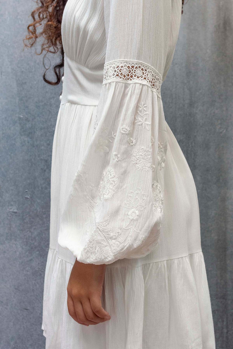Button front fit and flare dress with embroidery coco + jaimeson Button front fit and flare dress with embroidery coco + jaimeson