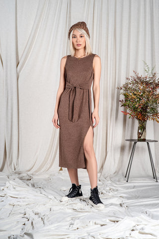 ribbed tie waist midi dress Tie-waist sweater rib midi dress – coco + jaimeson