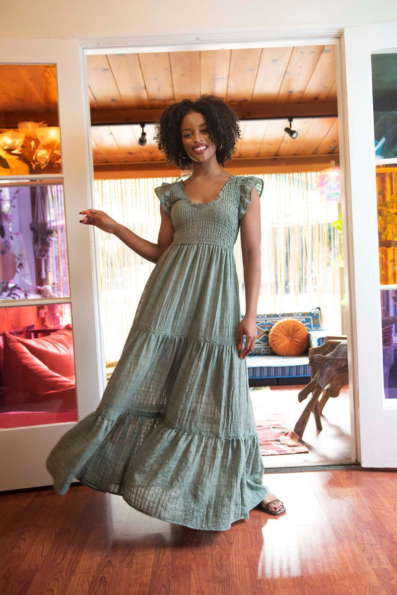 Shadow plaid textured gauze maxi dress – coco + jaimeson Shadow plaid textured gauze maxi dress – coco + jaimeson