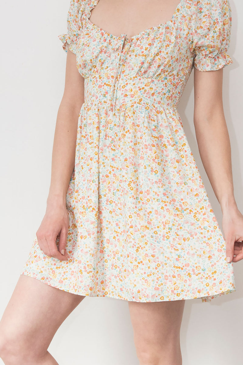 Ditsy floral mini bustier dress
