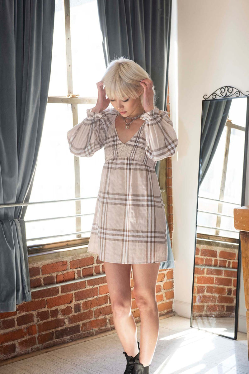 Lurex Plaid Smocked Dress coco + jaimeson Lurex Plaid Smocked Dress coco + jaimeson