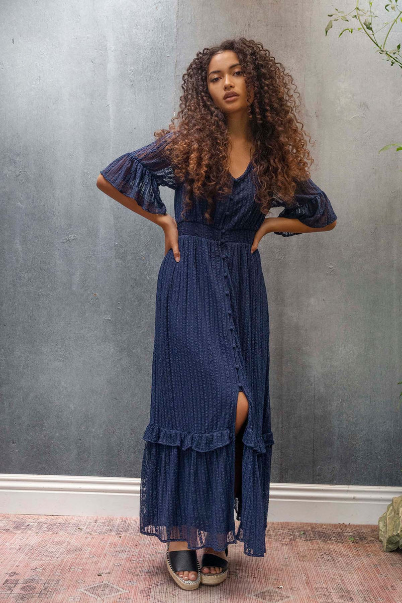Lace button front maxi dress coco + jaimeson Lace button front maxi dress coco + jaimeson