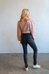 Square neck long sleeve crop sweater