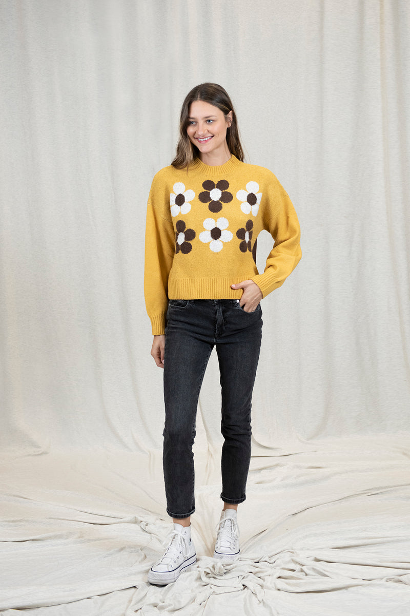 Daisy Pullover Jacquard Sweater