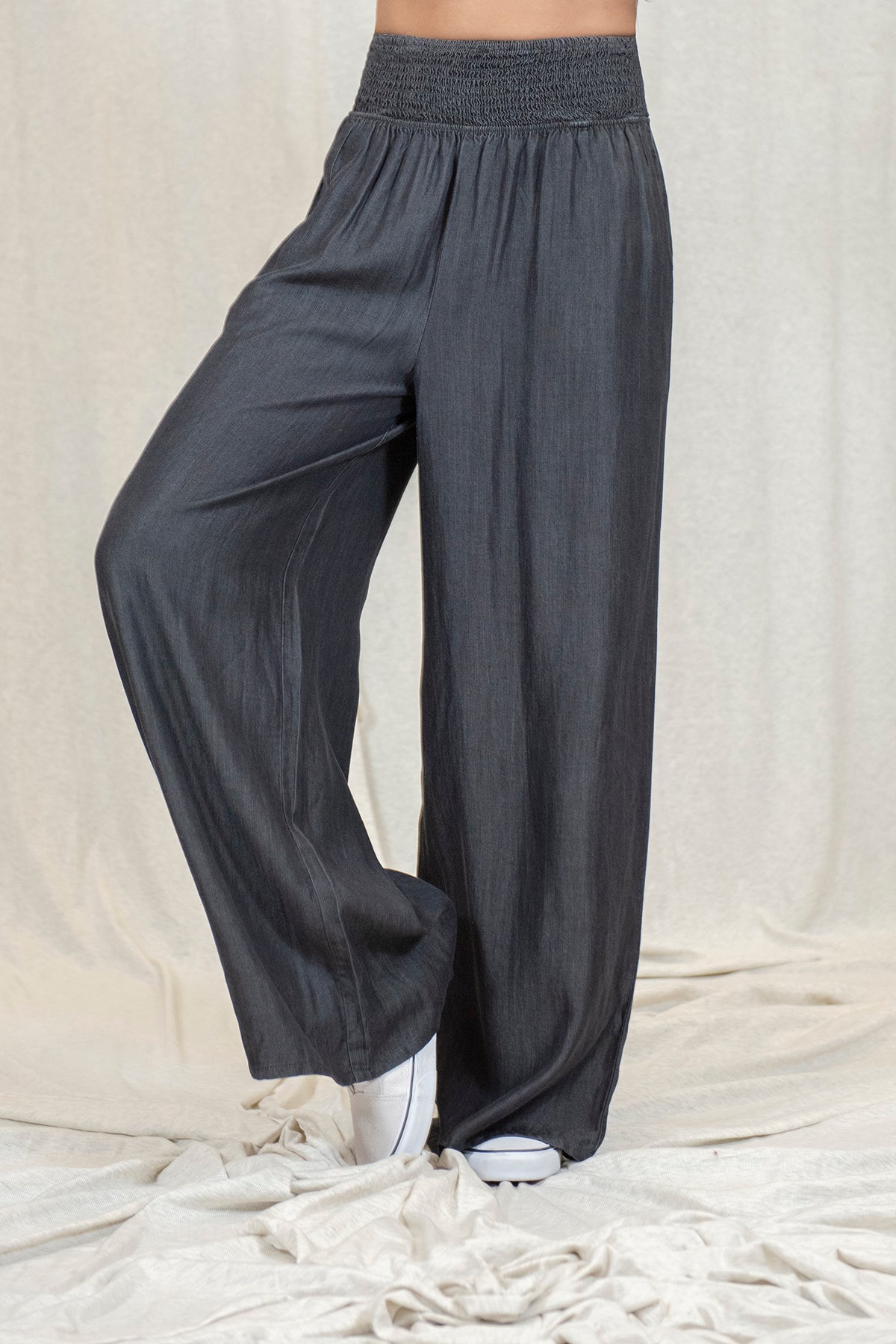 Magaschoni Pants Womens Pull On Tencel Wide Leg Drawstring Elastic Pants XL  NEW