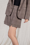 Knit houndstooth jacquard mini skirt
